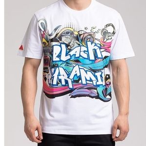 Black Pyramid graffiti white tee